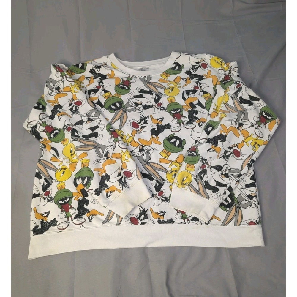 Looney Tunes All Over Print Sweatshirt XXL-19‎ Bugs Bunny Tweety Sylvester Marvi